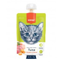 Wanpy Tuna with Chicken & Carrot ТУНЕЦЬ і КУРКА рідкі смаколики для котів 90 г (WP_87154)